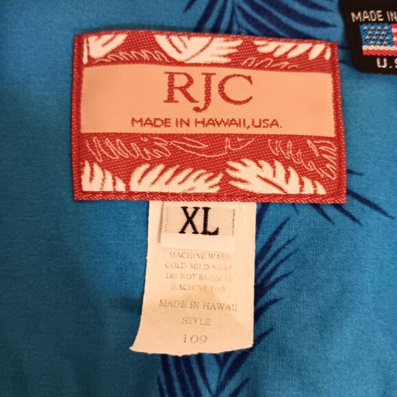 RJC Men's Blue Martinis Cocktails Tropical Short Sleeve Shirt Size XL - Picture 11 of 13